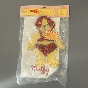 The Muffy Collection Vanderbear At The Beach Towel Swimsuit NOS 1989 Vintage